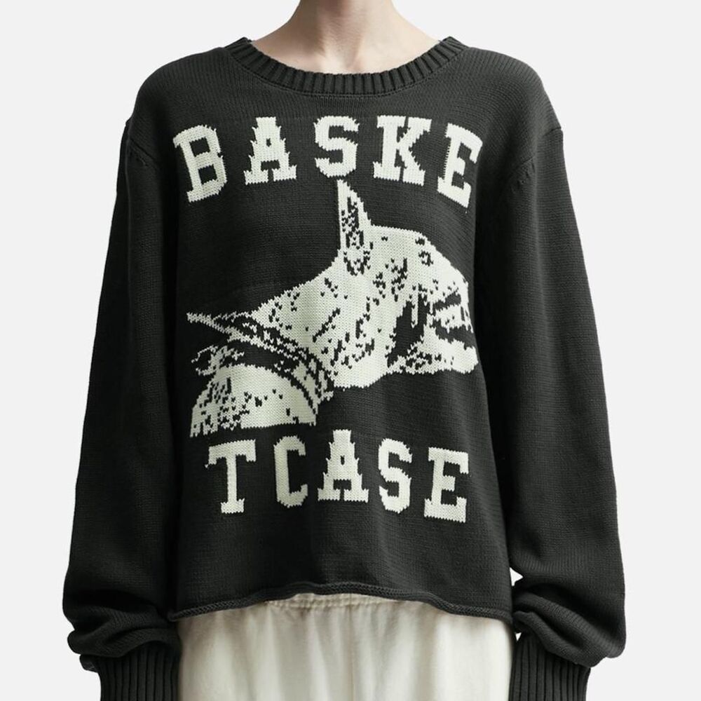 Baketcase Raw 100% Cotton College Knit Sweater Vintage Black S